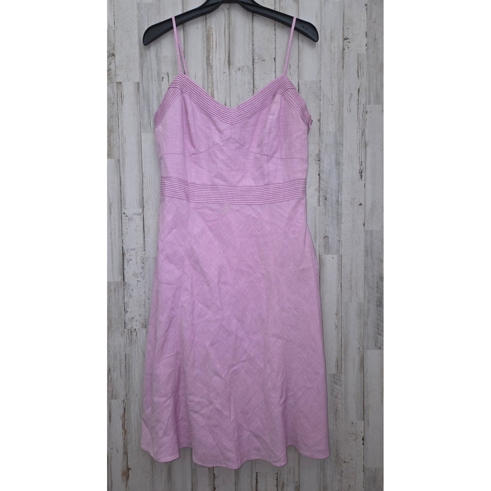 NWT Ann Taylor Loft 10 Linen Spaghetti Strap Sweetheart Slip Dress Flare Knee